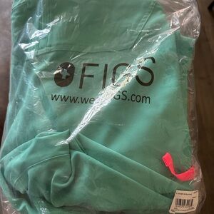 Figs Teal Scrub Bottoms with Neon Pink Loop Accent
